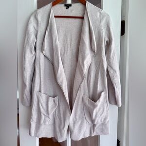 Ann Taylor Light Grey Pocket Cardigan, Size Large Petite